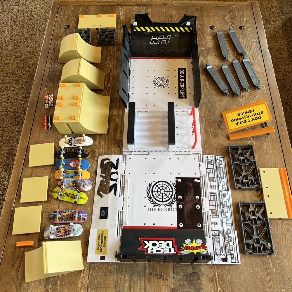 Tech Deck Finger Board Skate Park Lot! 8 Boards, Stairs, Ramps, and More!